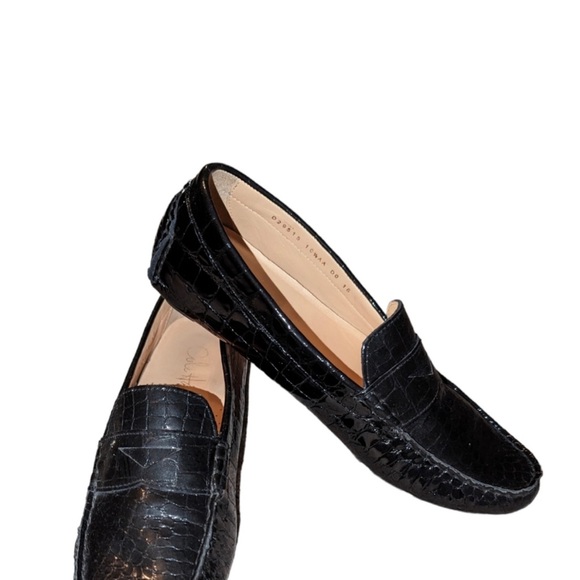 Cole Haan Nike Air Black Croc Patent Leather Slip On Loafers 10.5 AA - Picture 7 of 8